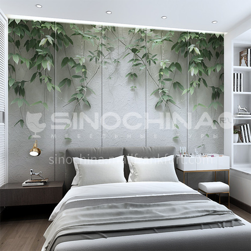 Customized 3D green leaves natural Background Wall BGW086